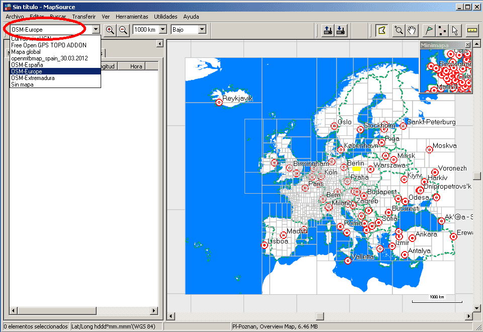Activar mapa OSM MapSource