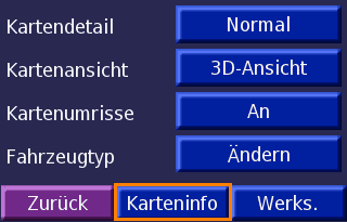 Erreichen der Karteneinstellung auf nüvi